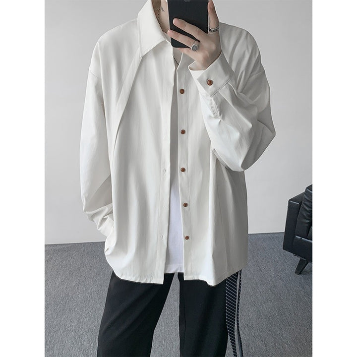 Men's Oversized Shirt Jacket made of lightweight cotton blend with straight cut & button placket Mune Fashion