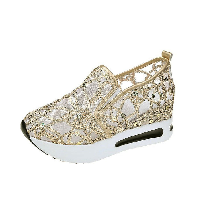 Women's platform sneaker with hidden wedge and pointed embellishment Mune Fashion