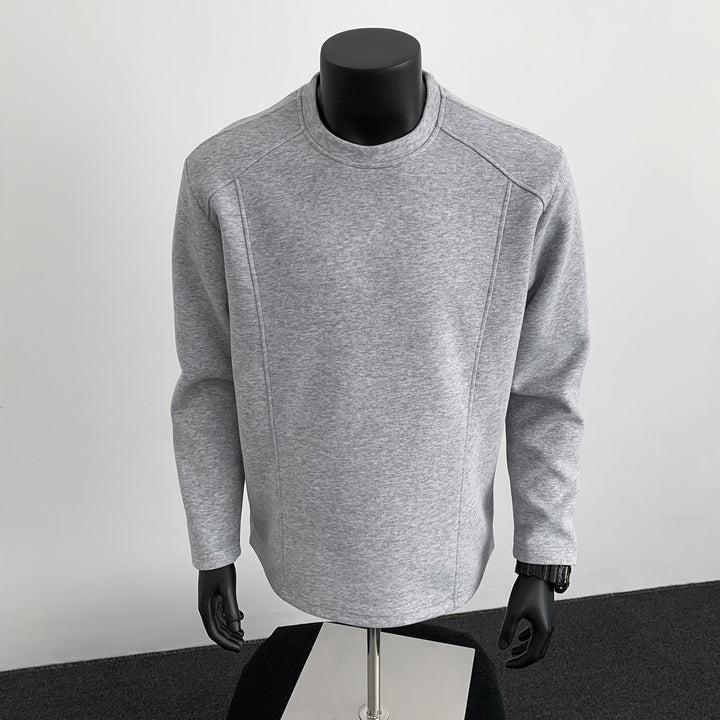 Men's sweatshirt with structured seam details and round neck Mune Fashion