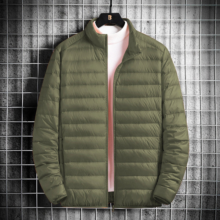 Men's Lightweight Quilted Insulated Padded Jacket with Stand-Up Collar and Pack Function Mune Fashion