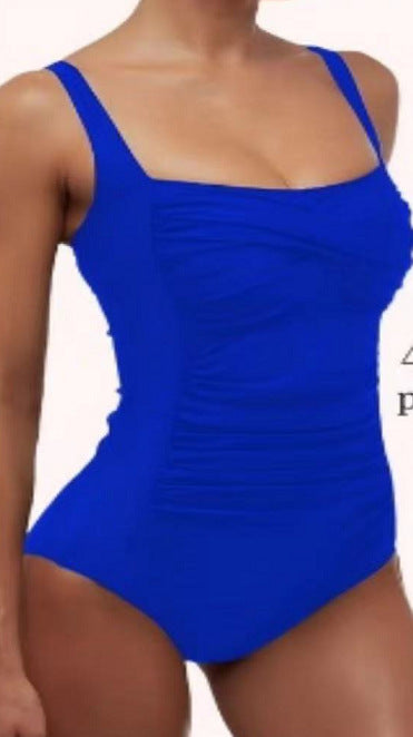 Women's One-Piece Swimsuit with Elegant Gather Mune Fashion