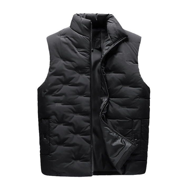 Men's Lightweight Thermal Quilted Vest with High Collar, Windproof Microfiber Shell, and Concealed Zipper Pockets Mune Fashion
