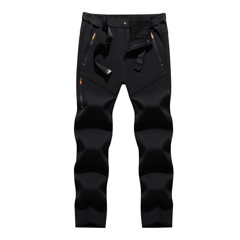 Men's technical softshell outdoor pants with pre-shaped knees, water-repellent zippers & integrated belt Mune Fashion