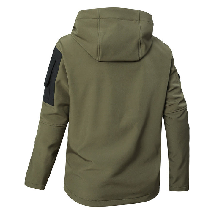 Men's Softshell Tactical Jacket with Fleece Lining, Hood and Multifunctional Pockets Mune Fashion
