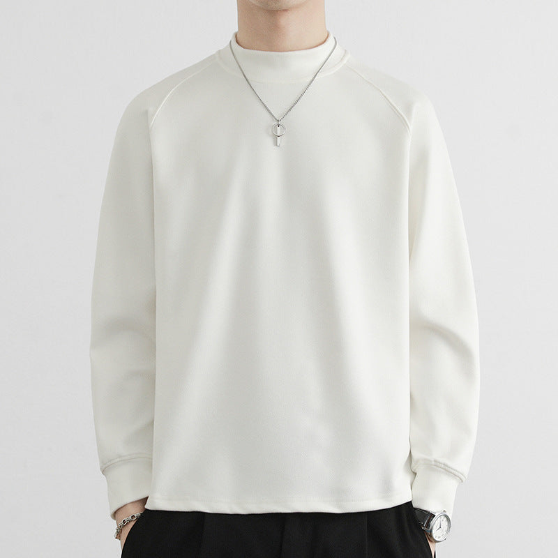 Men's Minimalist Mockneck Sweatshirt made of Tech Fleece with Raglan Sleeves Mune Fashion