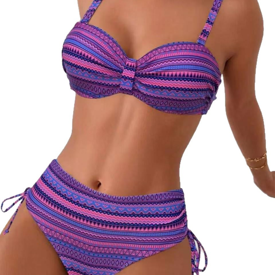 Women's High-Waisted Bikini Set with Adjustable Straps Mune Fashion