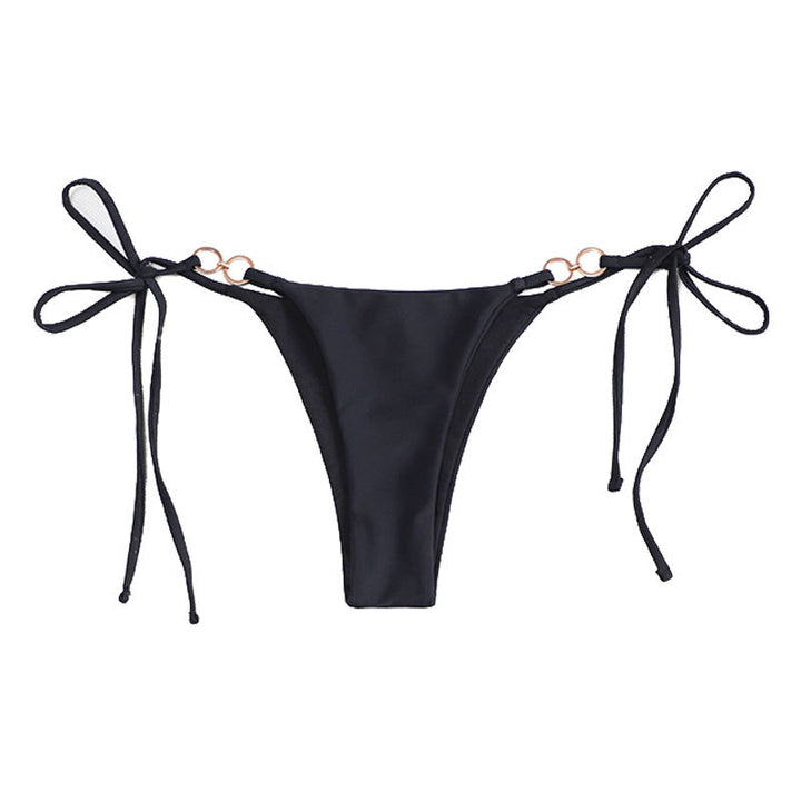 Women's bikini bottom with adjustable tie straps and elegant ring detail Mune Fashion