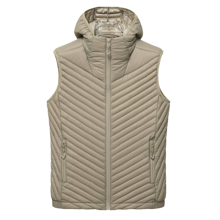 Women's ultralight quilted hooded vest with thermal filling and high standing collar Mune Fashion