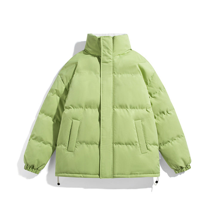 Unisex Boxy Puffer Jacket with high stand-up collar, concealed zipper and adjustable drawstring hem Mune Fashion