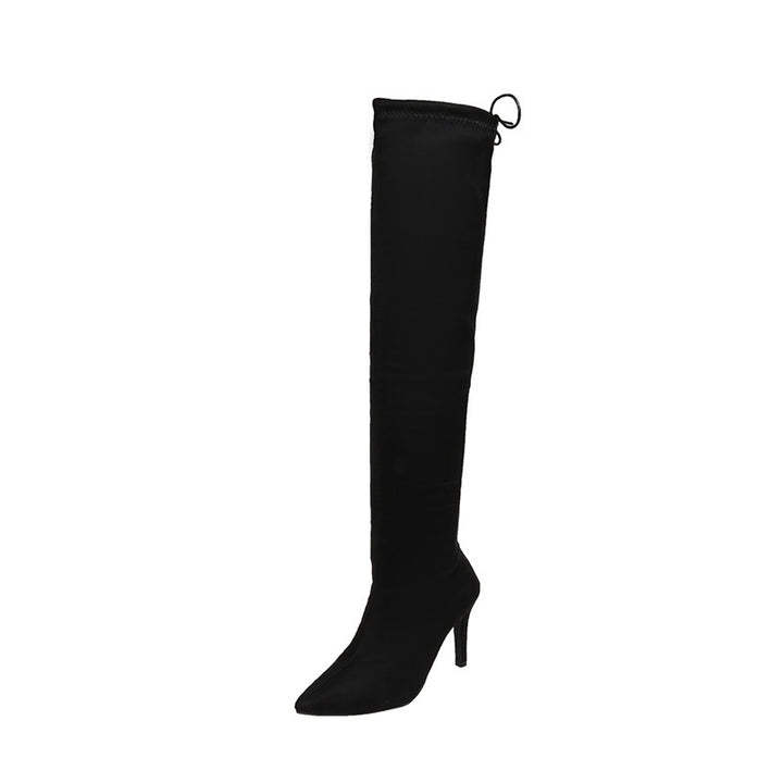 Women's Over-the-Knee Boots with Leopard Print, Slim Stiletto Shape Mune Fashion