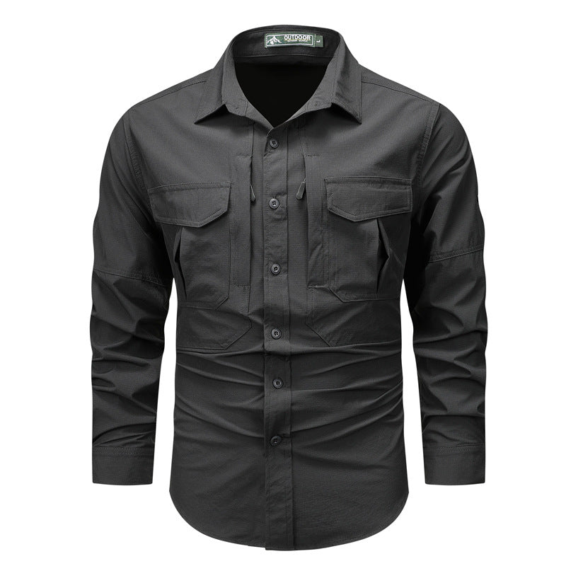 Men's structured overshirt made from breathable ripstop with two flap chest pockets Mune Fashion