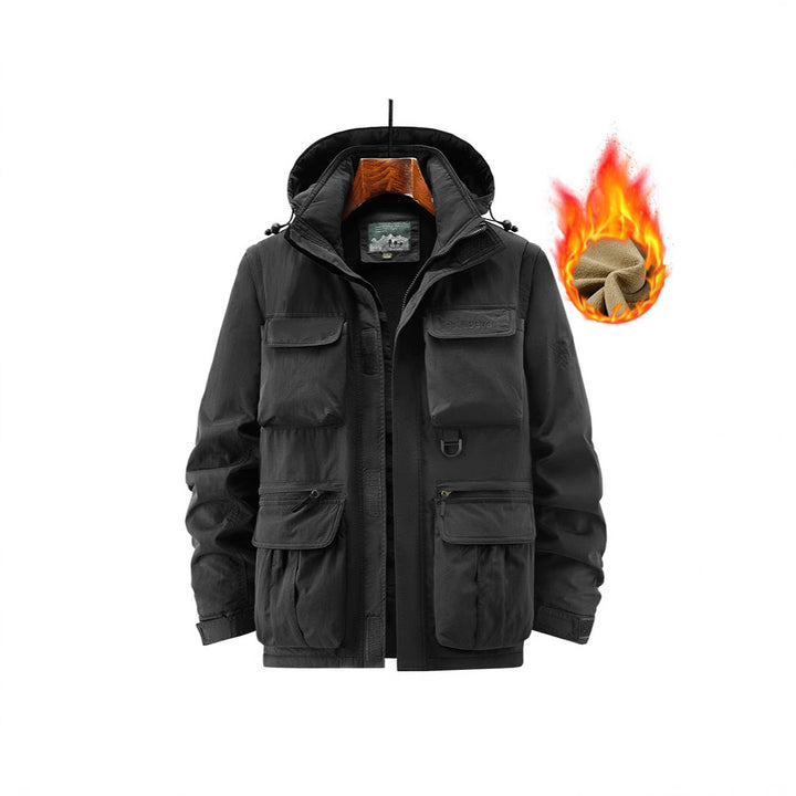 Men's Outdoor Field Jacket with fleece-lined thermal inner lining and multiple pockets Mune Fashion