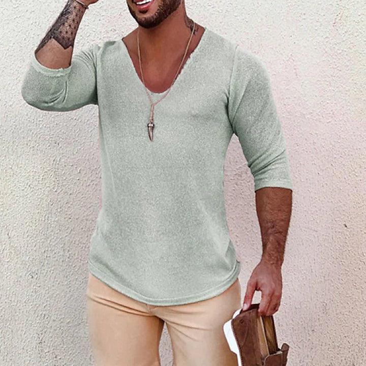 Men's V-neck Shirt with innovative structure design Mune Fashion