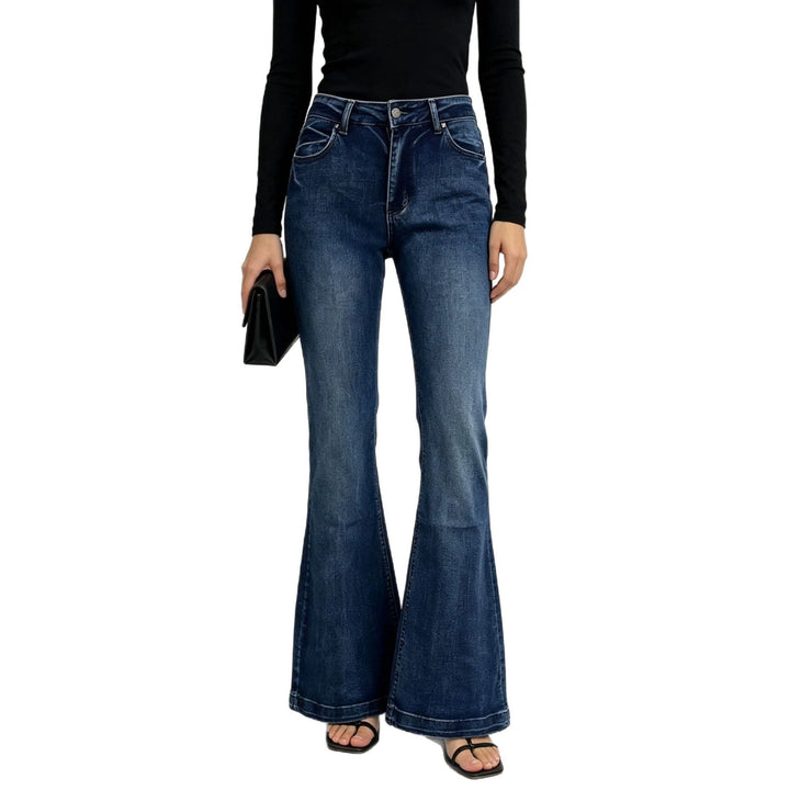 Women's High-Waist Flared Jeans with figure-hugging waistband and wide flare Mune Fashion