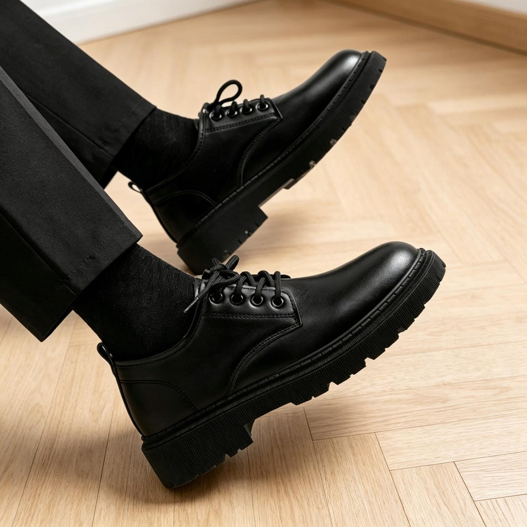 Men's Shiny Leather Shoes Mune Fashion