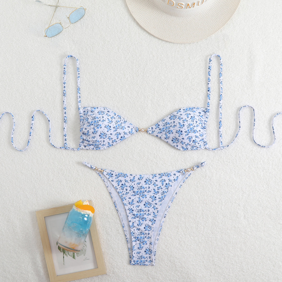 Women’s Triangle Bikini with adjustable straps and elegant floral print Mune Fashion