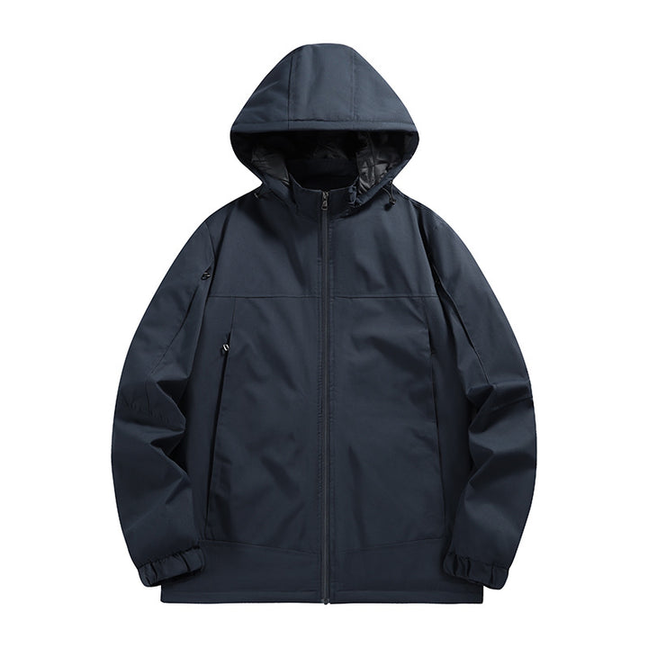 Men's Water-Repellent Softshell Jacket with Hood, Windproof and Breathable Mune Fashion