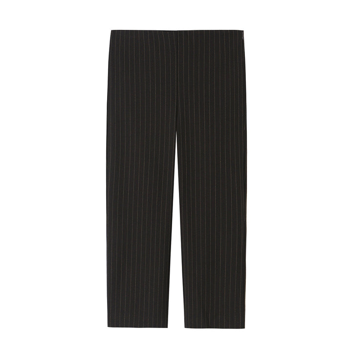 Women's high-waisted straight-cut pinstripe trousers with cropped length Mune Fashion