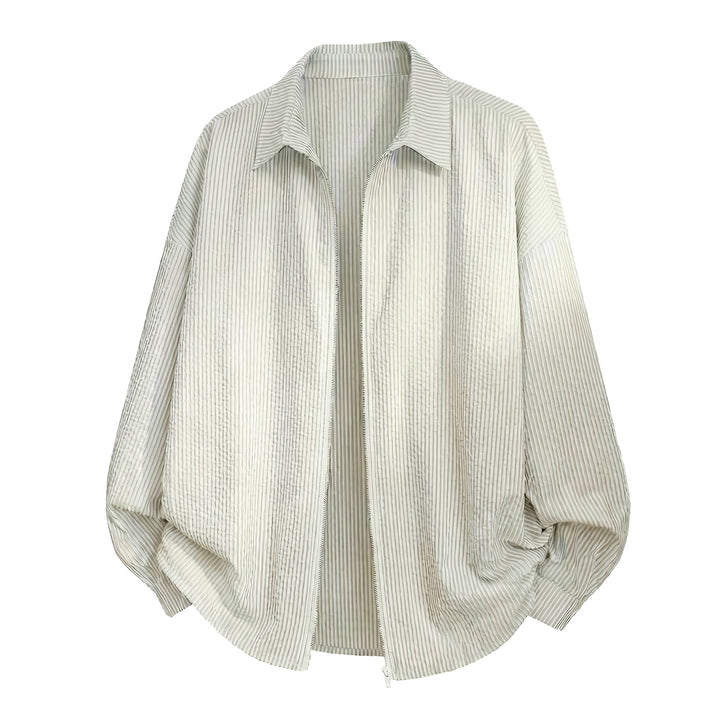 Unisex Oversize Shirt Jacket made of Crinkle Cotton Blend with Full Zipper Mune Fashion