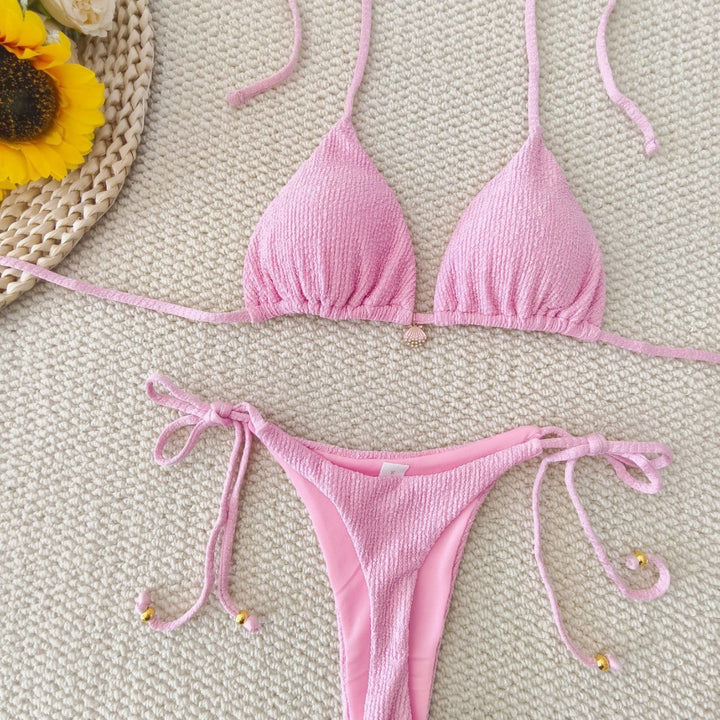 Women's Triangle Bikini Set with sophisticated lacing details Mune Fashion