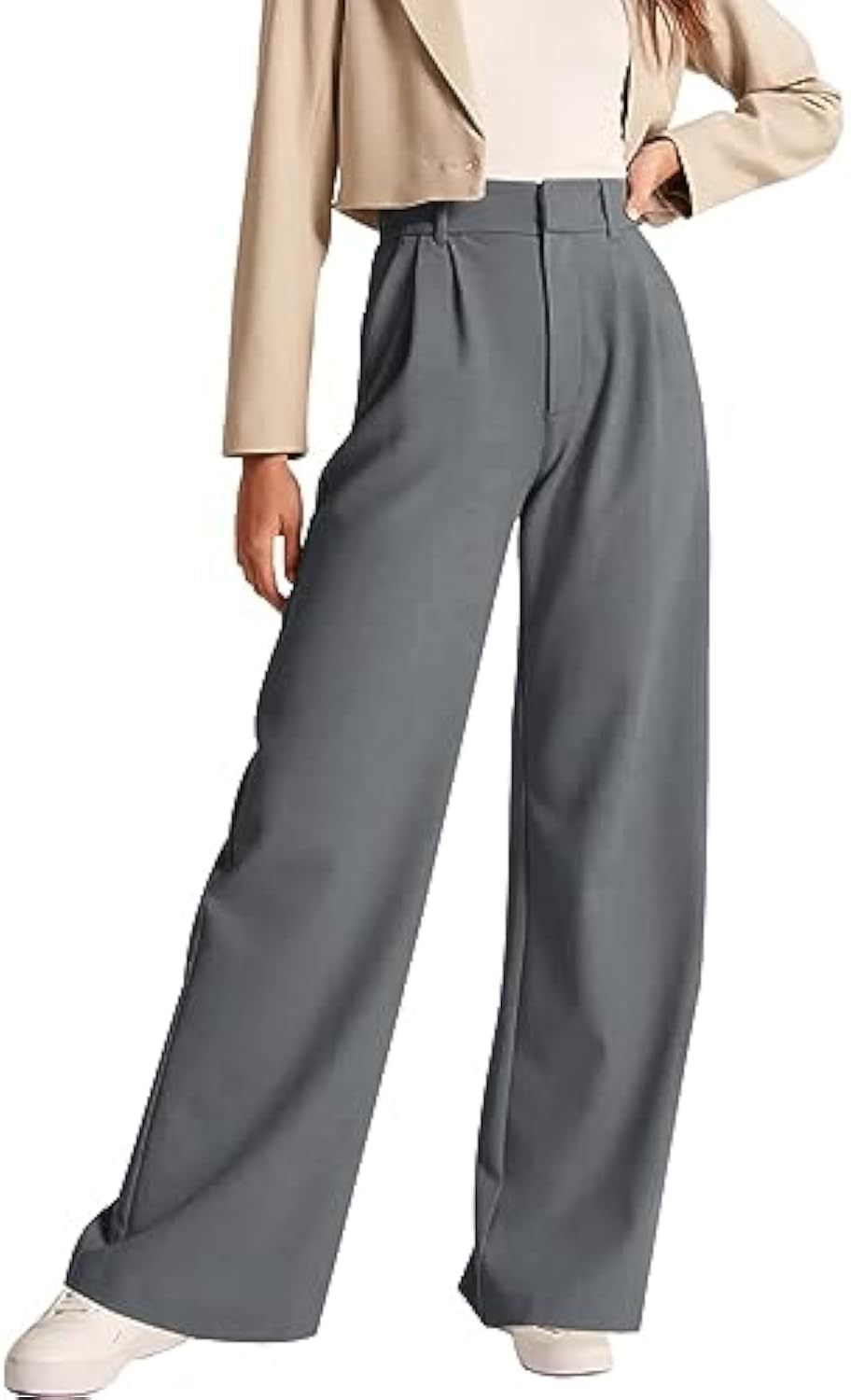 Women Elegant, high-waisted fabric trousers Mune Fashion