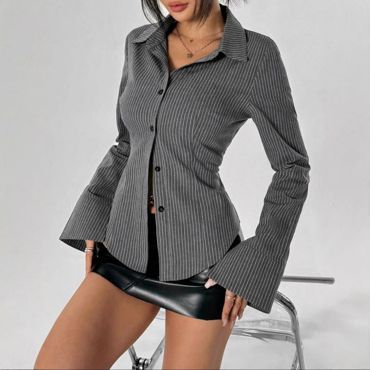 Women's Elegant Shirt with Flared Sleeves Mune Fashion