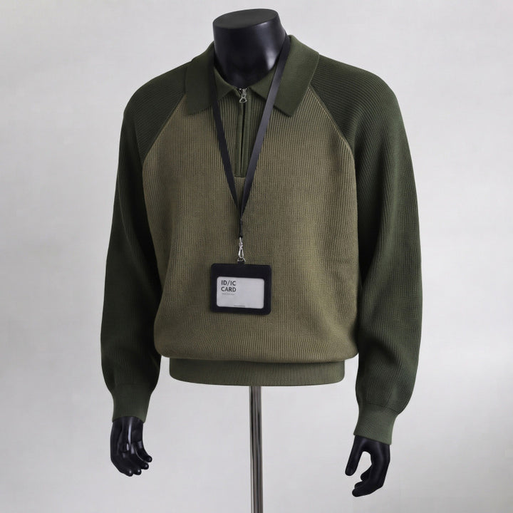 Men's sporty pullover with collar Mune Fashion