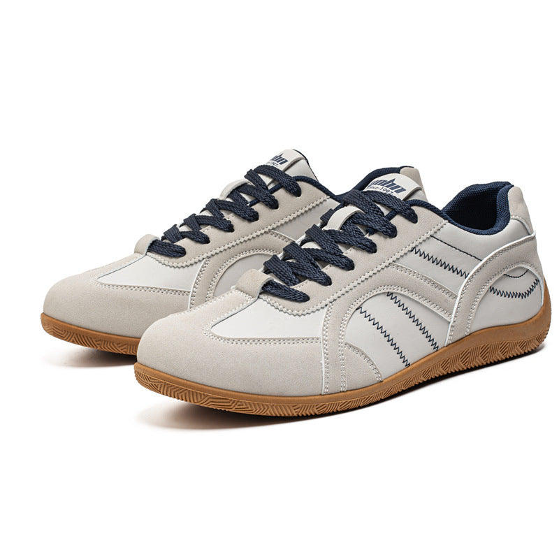 Men's retro-inspired low-top casual sneakers with suede look, padded ankle collar, and grippy rubber sole Mune Fashion