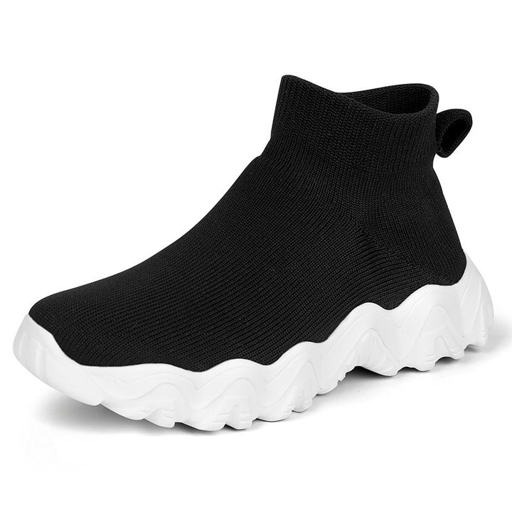 Women's nano elastic knitted sock shoe with ergonomic wave platform sole Mune Fashion