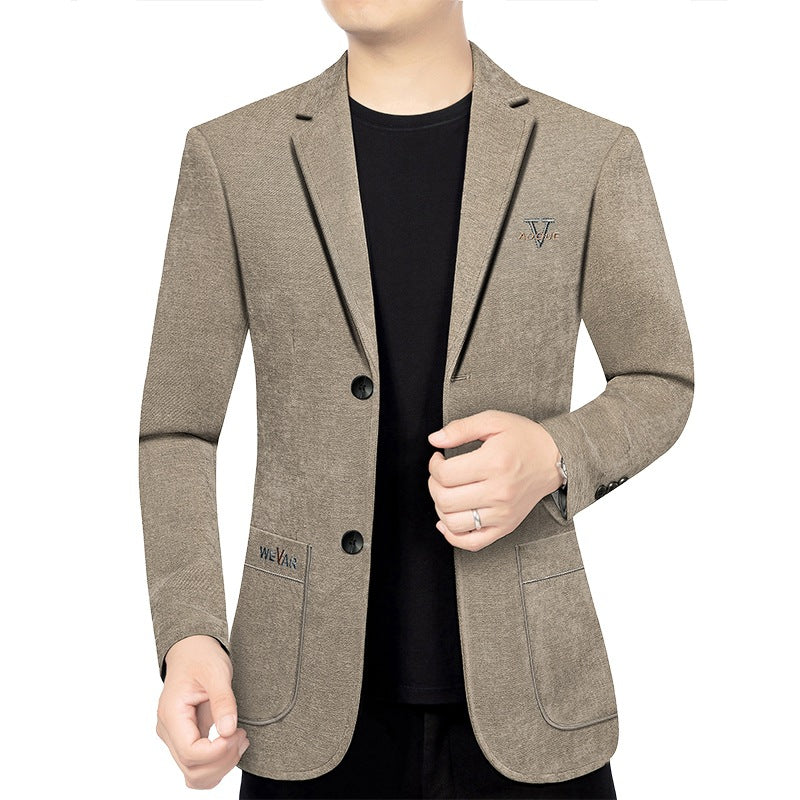Men's Casual Blazer in Denim Look with Slim Fit and Patch Pockets Mune Fashion