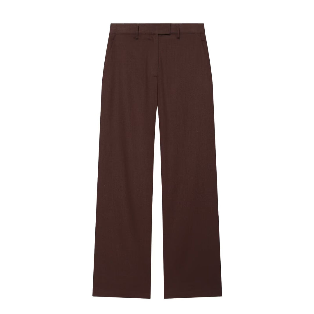 Women Double-Breasted Blazer and High-Waisted Pants in Tailored Set Mune Fashion