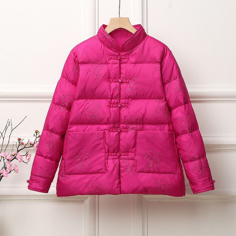 Women's padded quilted jacket with stand-up collar and traditional button placket Mune Fashion