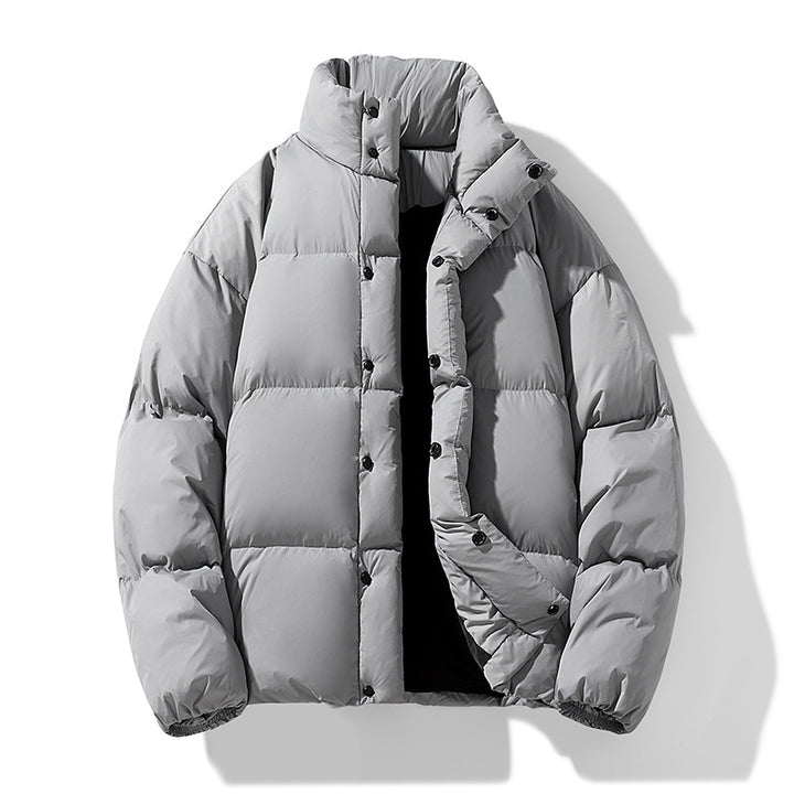 Men's Quilted Winter Padded Jacket with High Stand-up Collar Drune