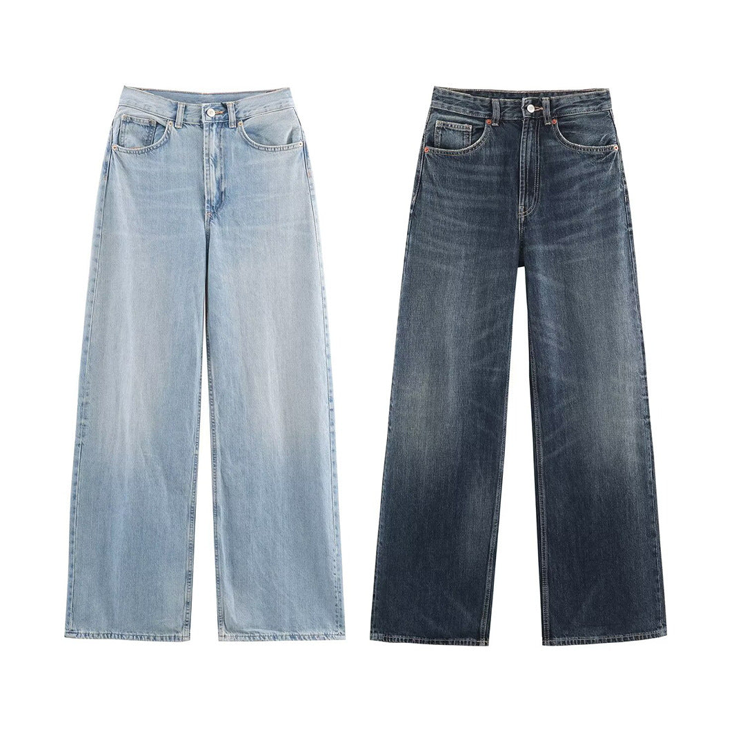 Women's jeans with high waist and wide leg Mune Fashion