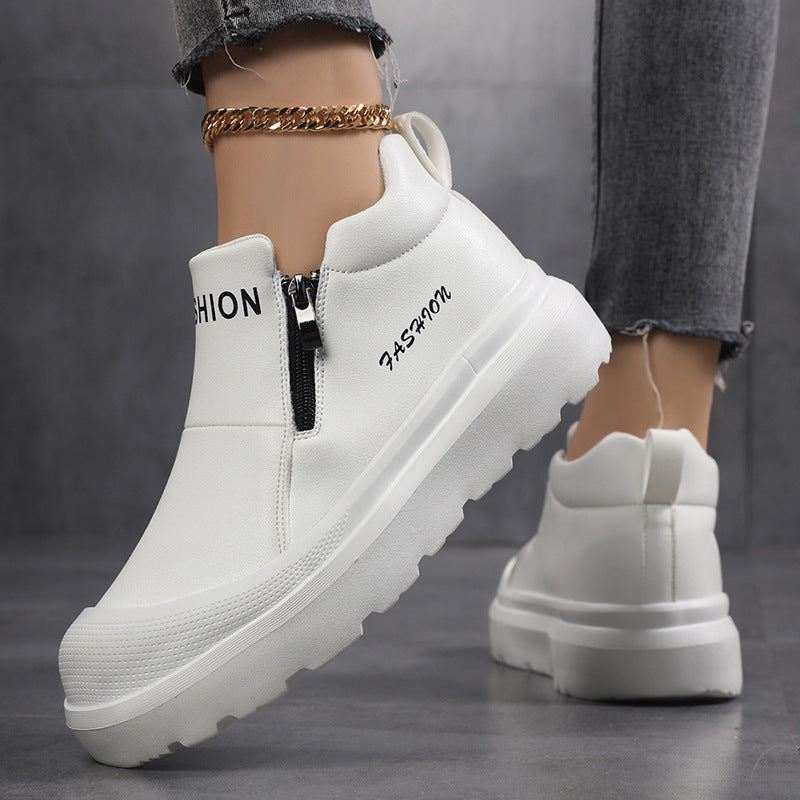 Women's platform sneakers with side zipper, padded comfort insole and profiled outsole Mune Fashion