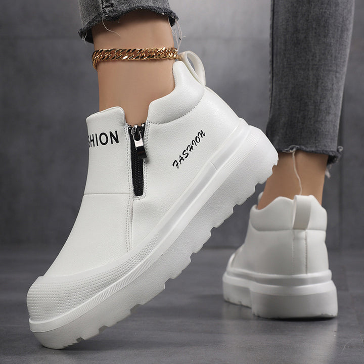 Women's platform sneakers with side zipper, padded comfort insole and profiled outsole Mune Fashion