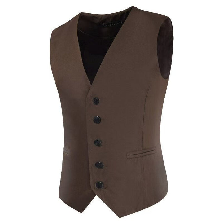 Men's Satin Tuxedo Vest with Tailored Fit, V-Neck and Elegant Button Placket Mune Fashion