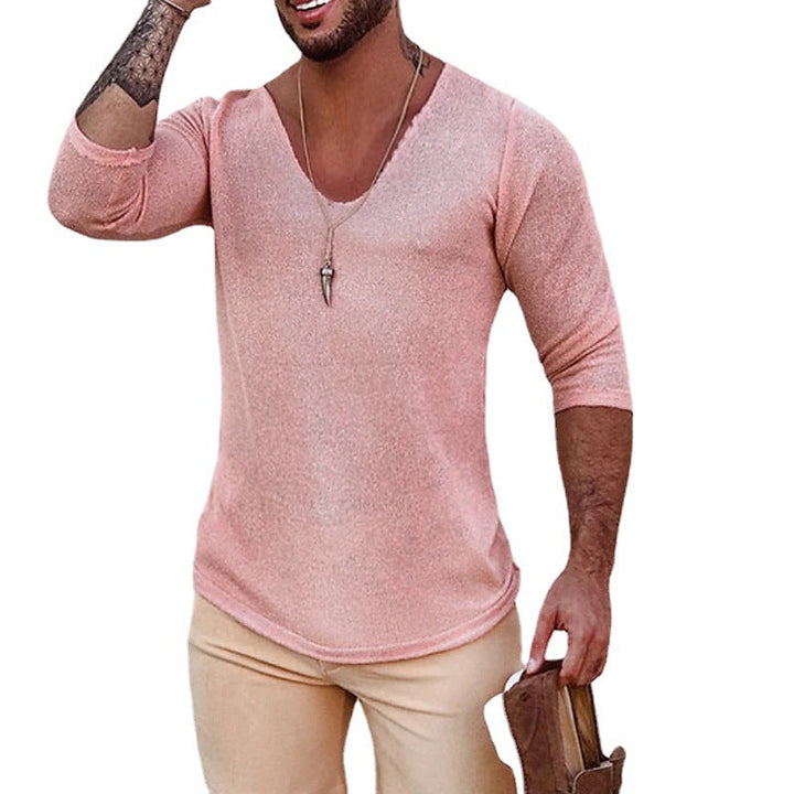Men's V-neck Shirt with innovative structure design Mune Fashion