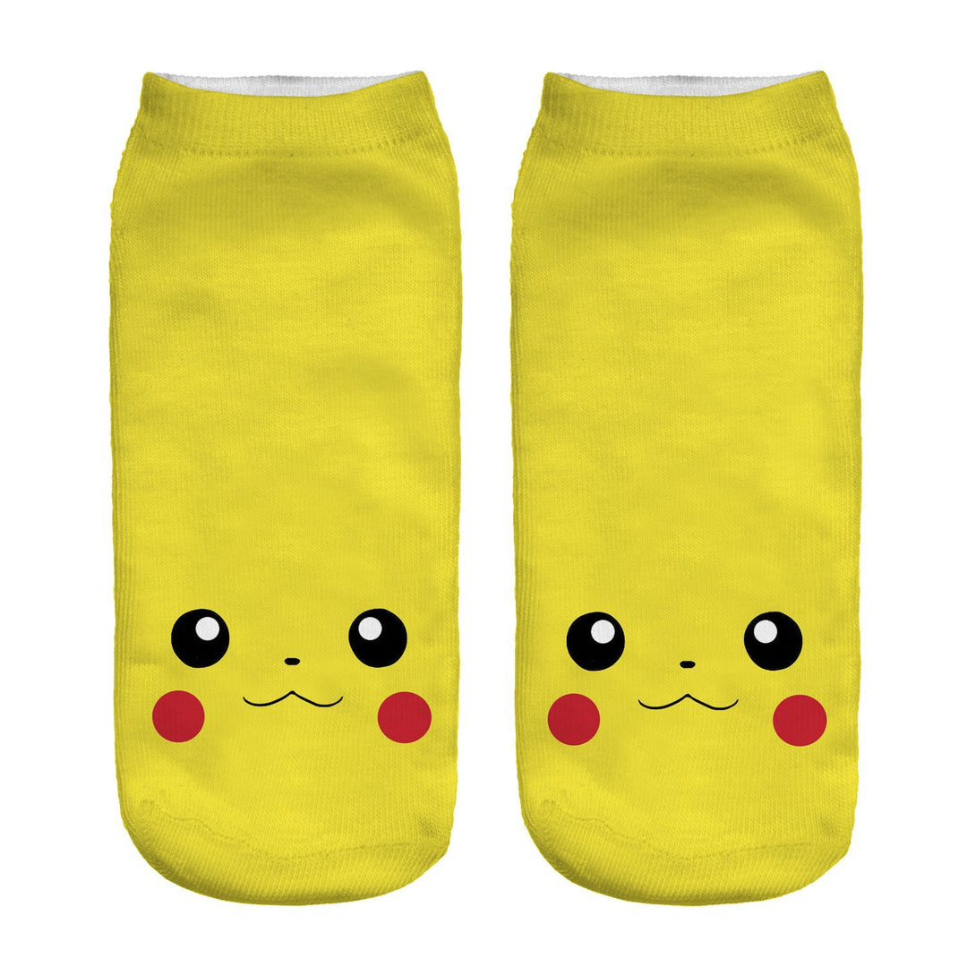 Unisex Low Ankle Socks with Cartoon Monster Face and Soft Cotton Blend Mune Fashion