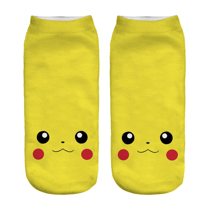 Unisex Low Ankle Socks with Cartoon Monster Face and Soft Cotton Blend Mune Fashion