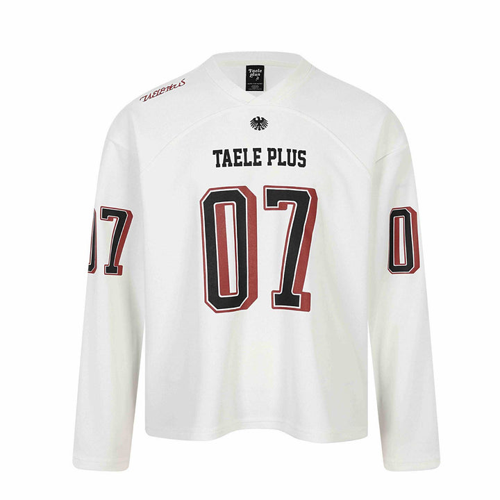 Unisex Sporty Oversized Hockey Jersey with Mesh Structure, Number Print and V Notch Collar Mune Fashion