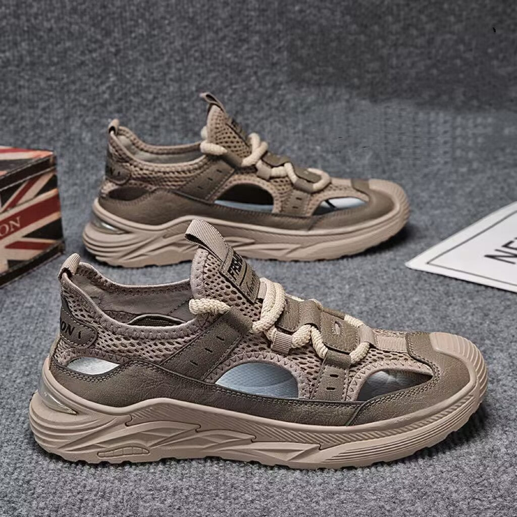 Men's hybrid sneaker sandal with knit shaft and profiled platform sole Mune Fashion