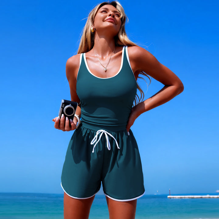 Ladies sporty swimsuit with casual shorts Mune Fashion