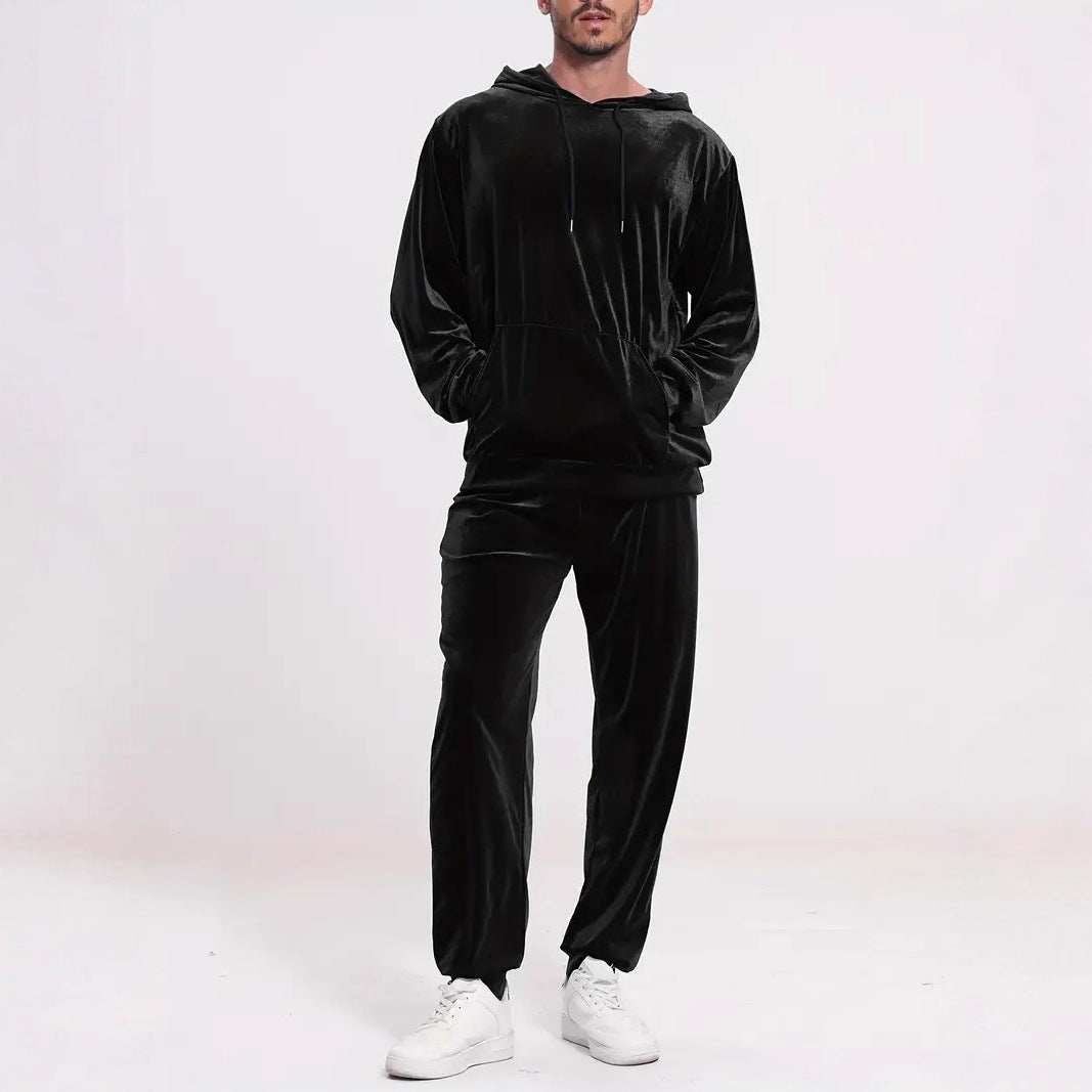 Men's velour leisure suit with hoodie and casual joggers Mune Fashion