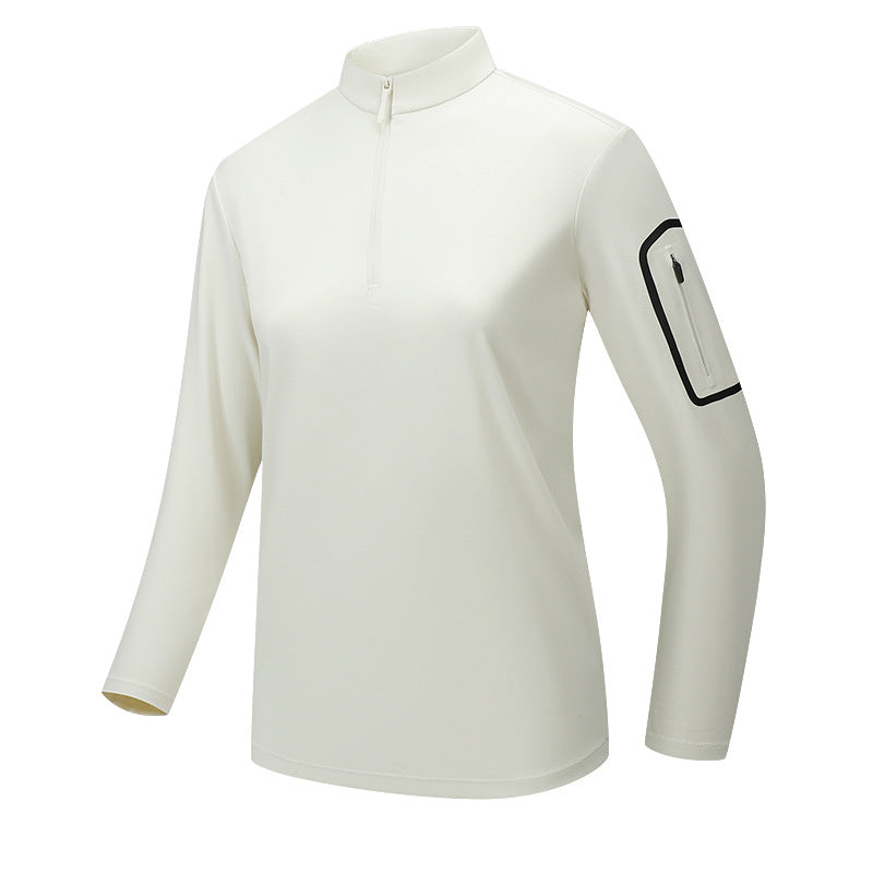 Men's Functional Long Sleeve Training Top with Stand-Up Collar and Zip Arm Pocket Mune Fashion