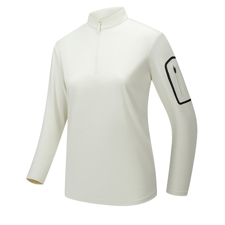 Men's Functional Long Sleeve Training Top with Stand-Up Collar and Zip Arm Pocket Mune Fashion