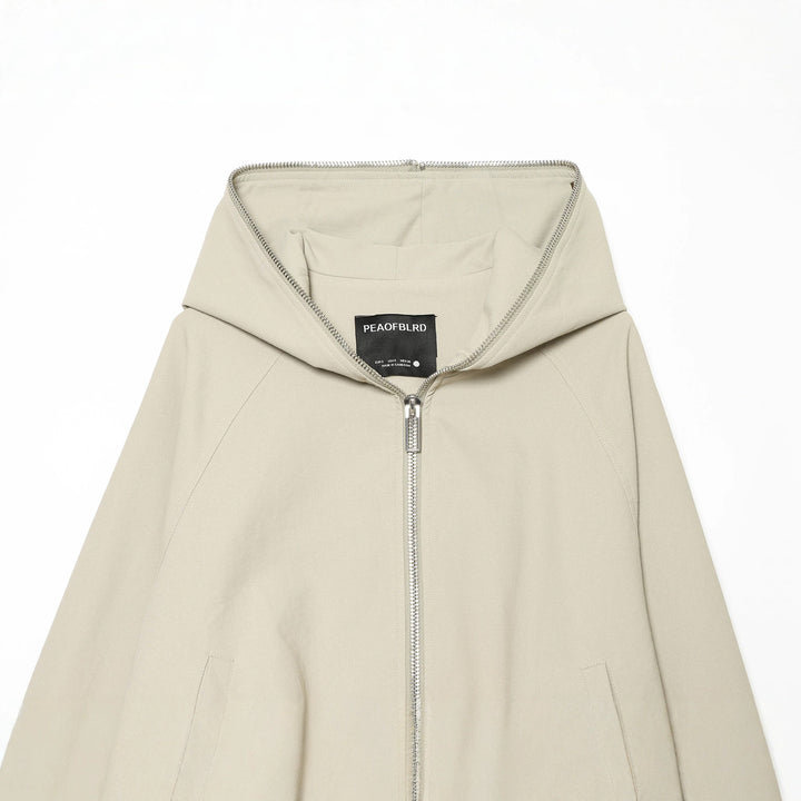 Women's cropped hoodie with a full zipper, raglan sleeves, and gathered hem Mune Fashion
