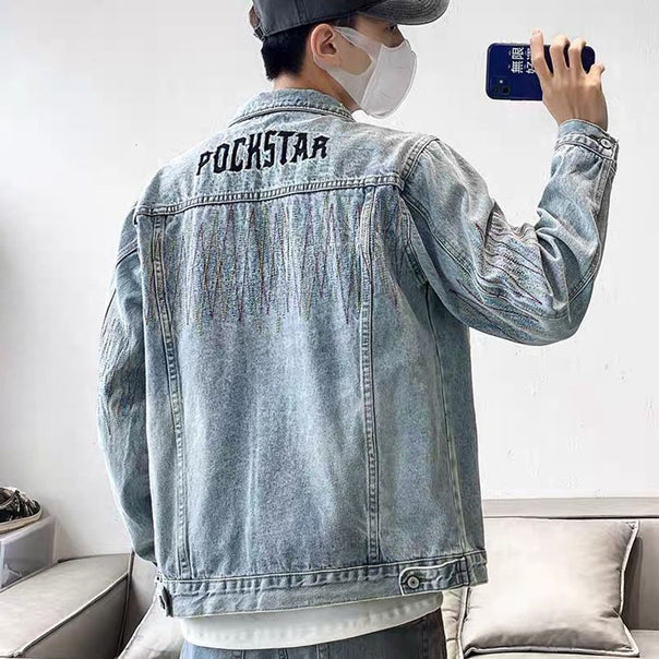 Men's Fashion Denim Jacket with Textured Design Mune Fashion