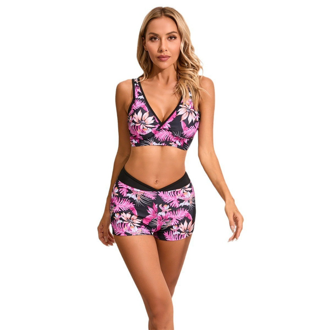 Women's Sporty Bikini Set with Stylish Top and Shorts Mune Fashion