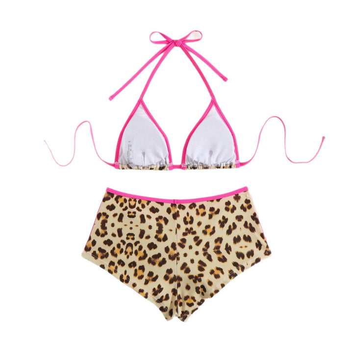 Women's triangle bikini with high leg cut and stylish animal print Mune Fashion